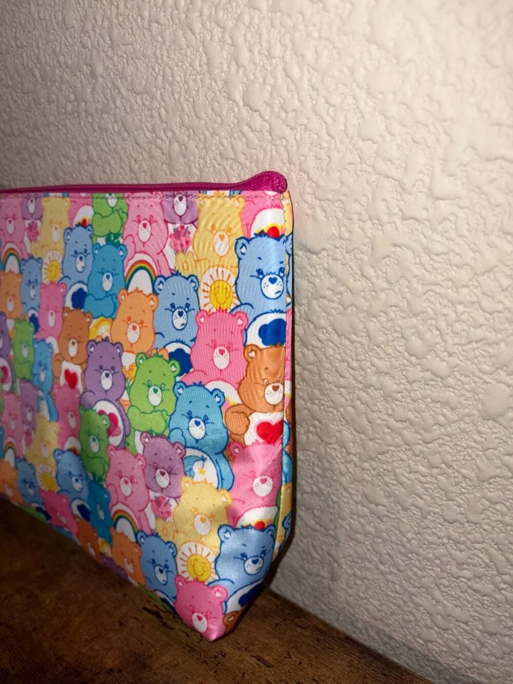 Care Bears Cosmetic Bag Rainbow Bear Print Makeup Pouch Zipper Case